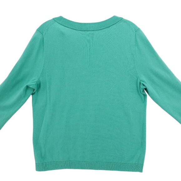 TALBOTS 3/4 Sleeve Knit Top Cotton Tencel Lyocell Silk Stripe Tie Neckline LP - Picture 4 of 7